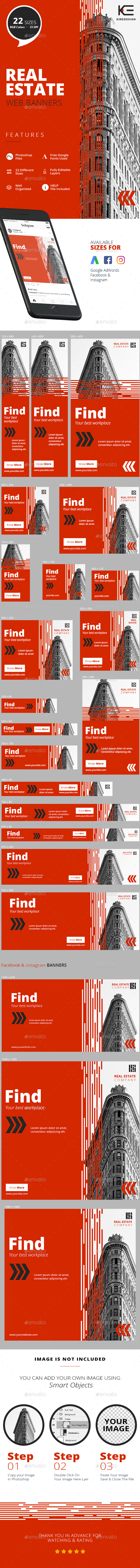 Real Estate Banners - Banners & Ads Web Elements