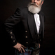 mature male model wearing kilt with grey hairstyle and beard - PhotoDune Item for Sale