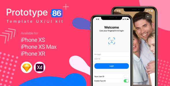 Prototype 86 Template UX/UI Kit - Sketch Templates