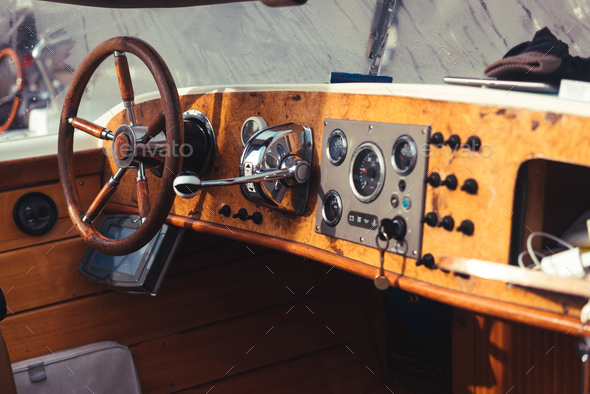 Detail of Vintage Wood Speed Boat Stock Photo by simbiothy | PhotoDune