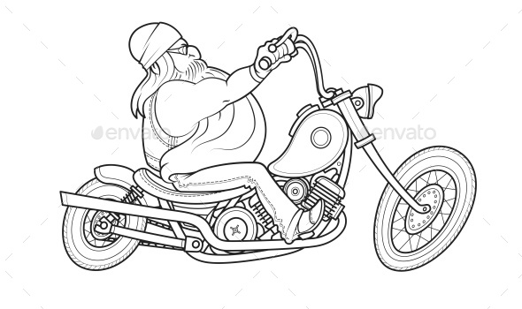 Biker Ride at Motorcycle - People Characters