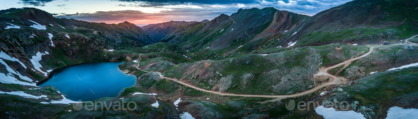 Lake Como- Poughkeepsie Pass, San Juan Mountains off Engineer Pa - Stock Photo - Images