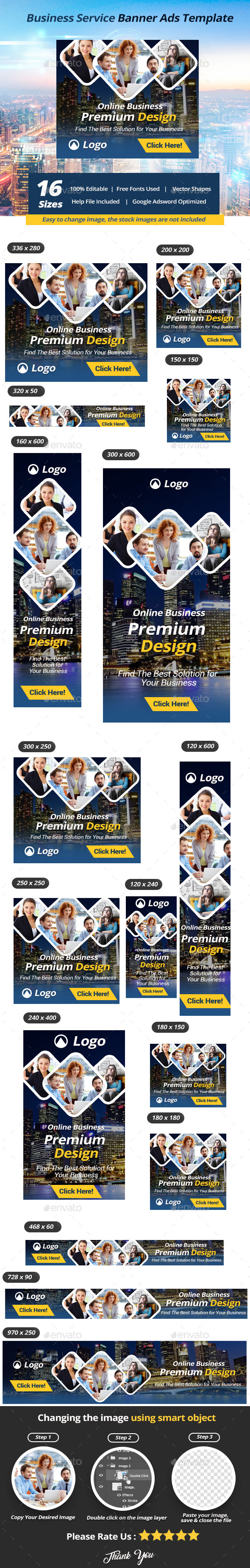 Business Service Banner Ads Template - Banners & Ads Web Elements