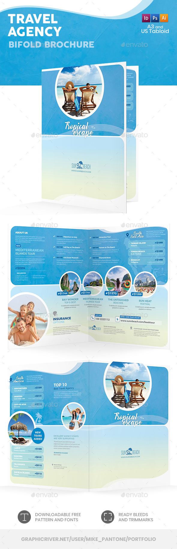 Travel Agency Bifold / Halffold Brochure 5