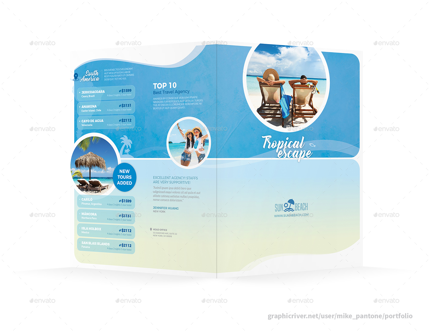 Travel Agency Bifold   Halffold Brochure 5, Print Templates 