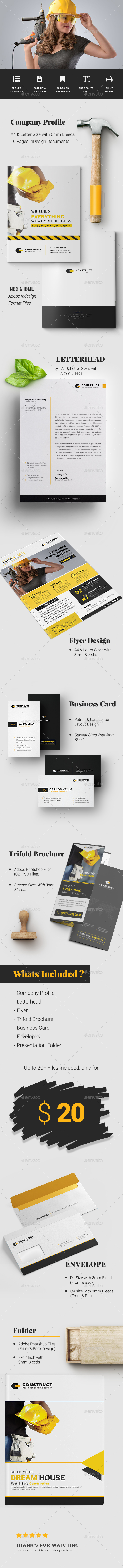 Construct Multipurpose Corporate Branding Identity - Print Templates