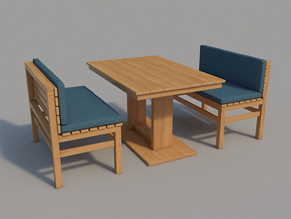 Wooden benches and - 3Docean 22657596