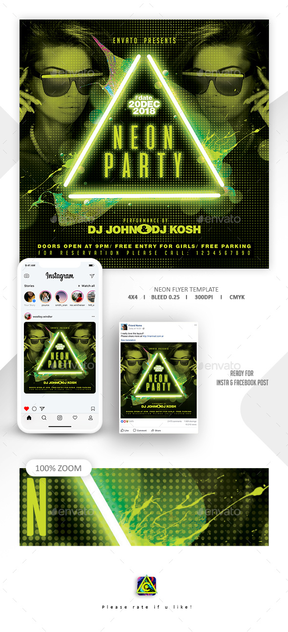 Neon Flyer Template
