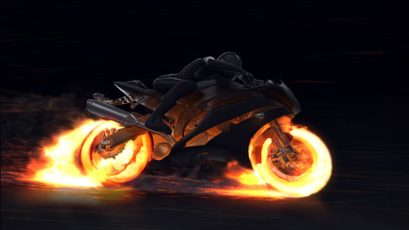 Motorcycle Fire Reveal - VideoHive 22659715