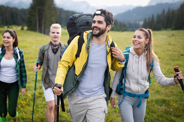 Trek Hiking Destination Experience Adventure Happy Lifestyle Concept Stock  Photo by nd3000
