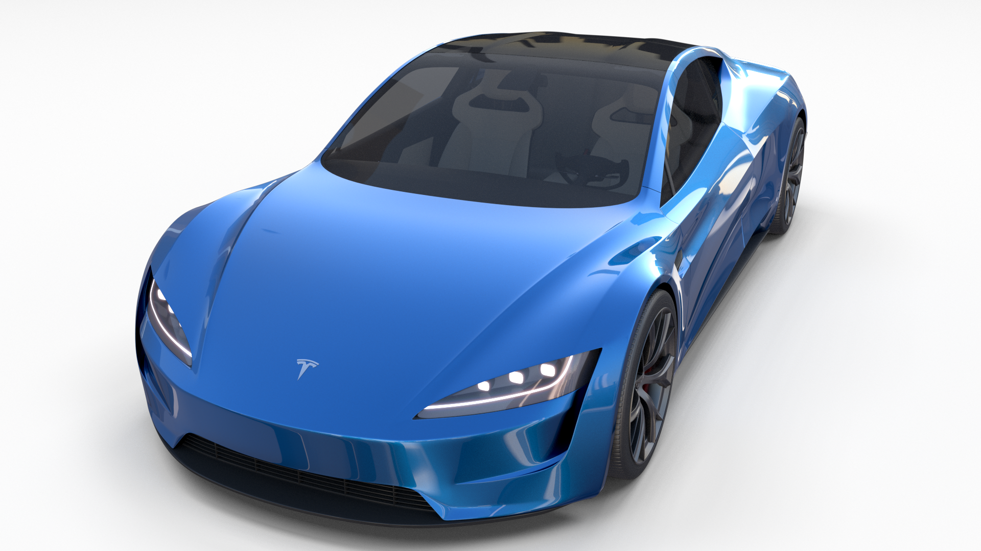 Tesla Roadster 2020 Electric Blue With Interior And Chassis
