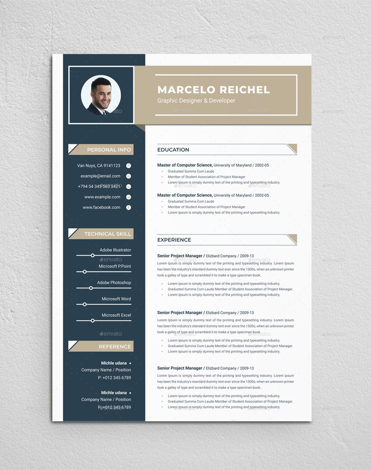 Elegant Resume Print Templates GraphicRiver