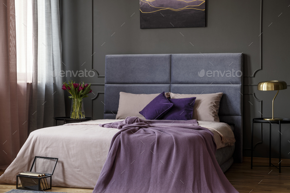 Violet Feminine Bedroom Interior Stock Photo By Bialasiewicz Photodune