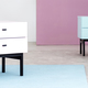 White cabinet on blue rug near cupboard against violet wall in l - $5.00 White cabinet on blue rug near cupboard against violet wall in l