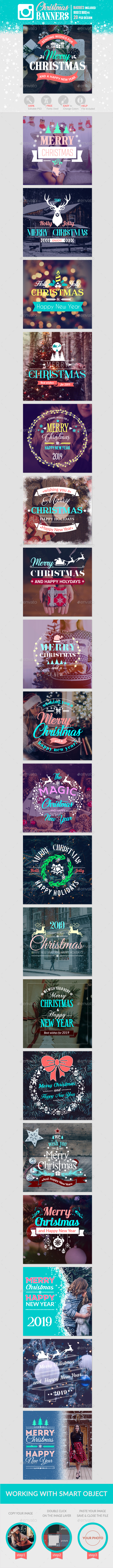 Instagram Christmas Banners - Banners & Ads Web Elements