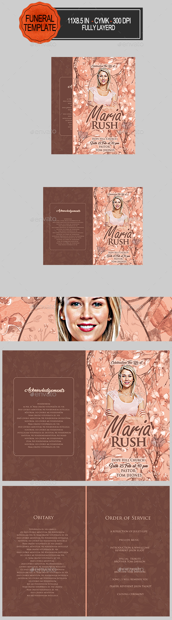Funeral Program Template - Informational Brochures