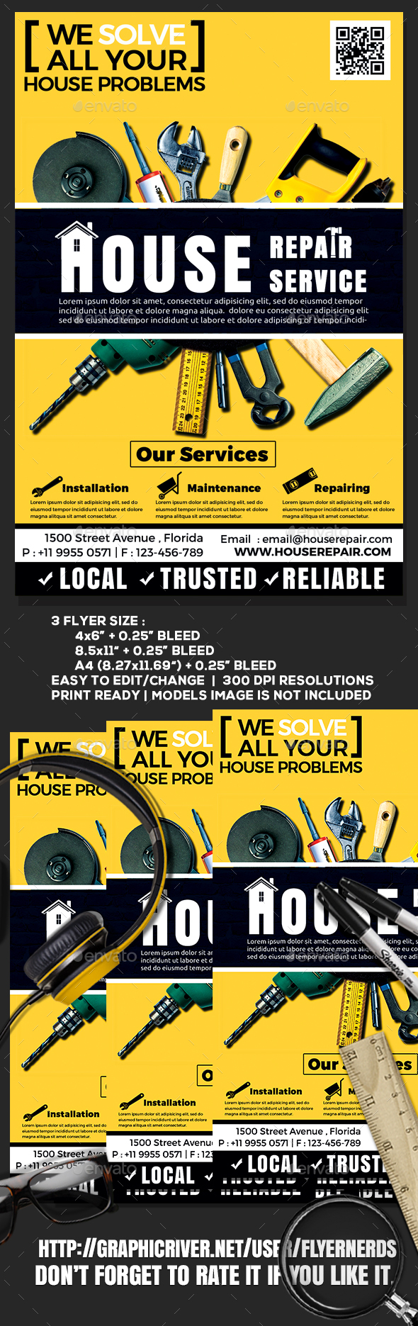 House Repair Company Service Flyer - Commerce Flyers