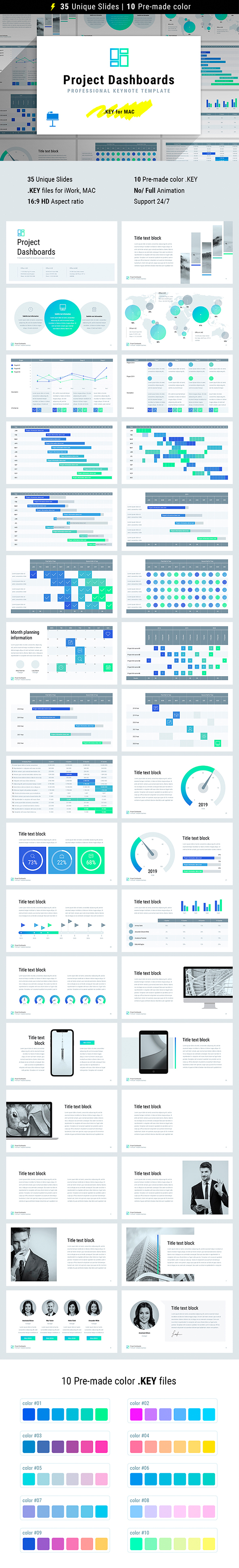 Project Dashboards for Keynote - Business Keynote Templates
