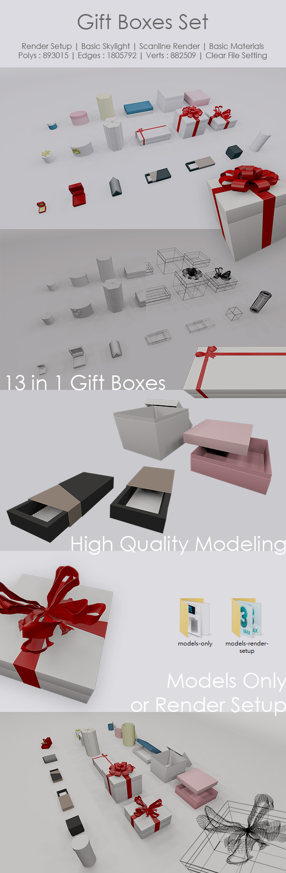 Gift Boxes Set - 3Docean 22672781