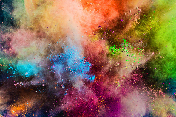 Colorful powder splashing in the air. Stock Photo by photocreo | PhotoDune