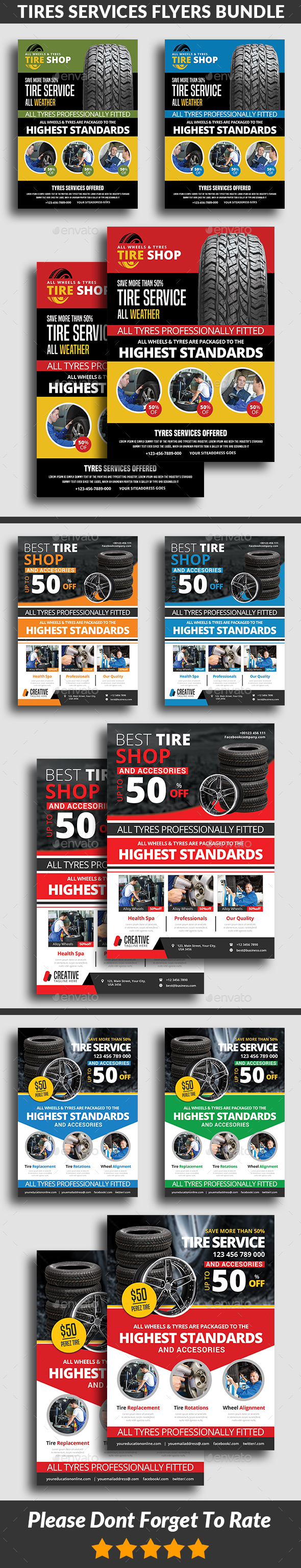 Tires Services Flyers Bundle - Commerce Flyers