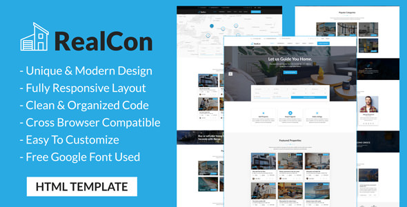realcon real estate property listing html template by brotherslab property listing template