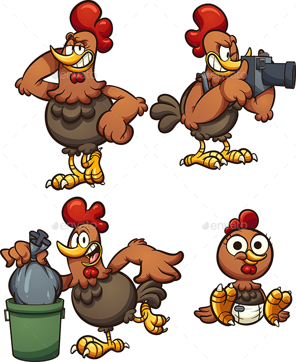 Cartoon Chicken - Animals Characters