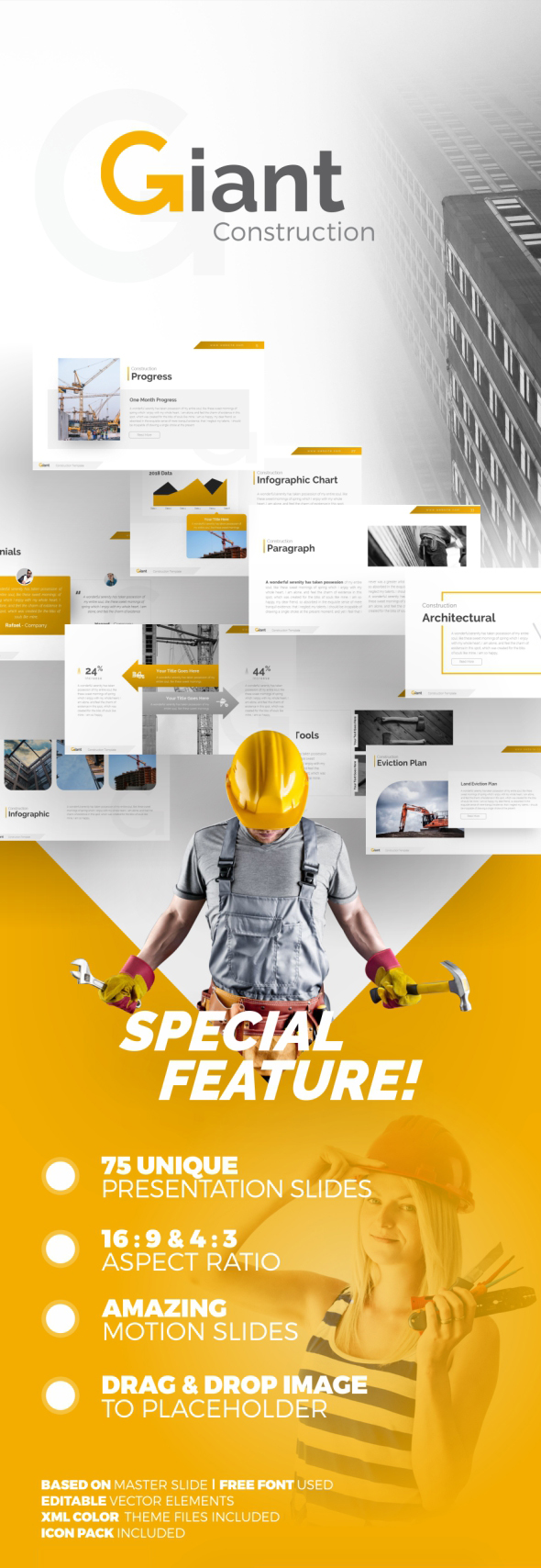 Giant Construction PowerPoint Presentation Template - PowerPoint Templates Presentation Templates