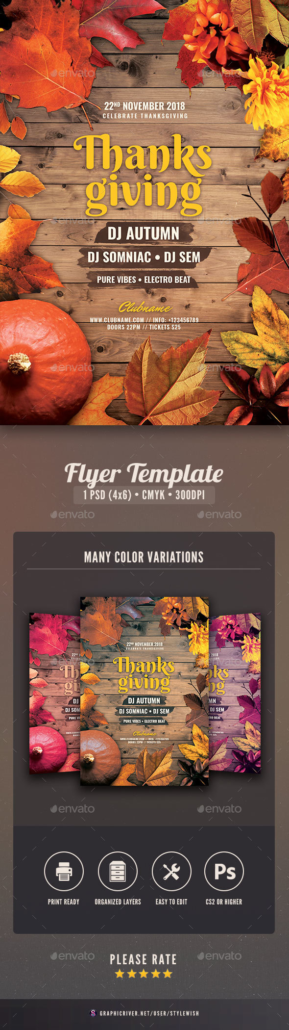 Thanksgiving Flyer - Clubs & Parties Events