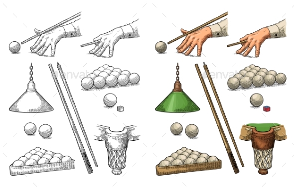 Billiard Set - Sports/Activity Conceptual