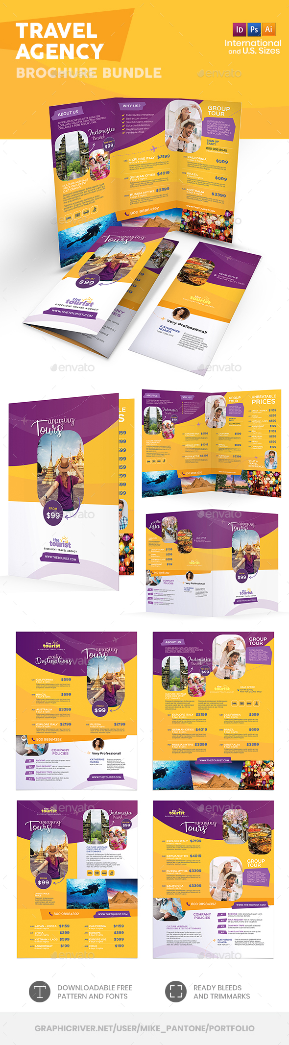 Travel Agency Print Bundle 4 - Informational Brochures