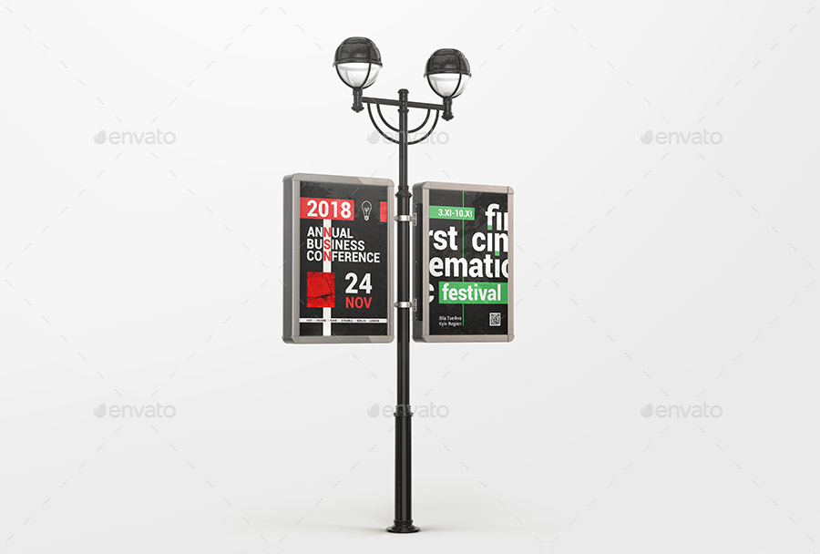 Lamp Post Advertising Mockup Graphics Graphicriver