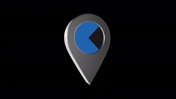 3d Animation Map Navigation Pointer With Flag Of Nitra (Slovakia) With Alpha Channel - 4K alt