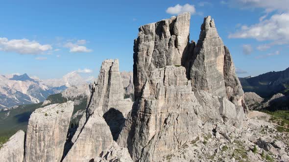 Cinque Torri Dolomites Alps in Italy alt