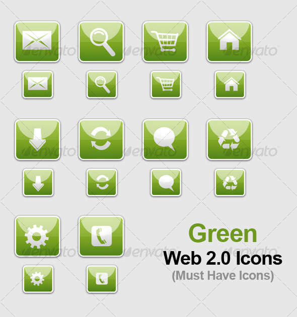 Green WEB 2.0 Icons