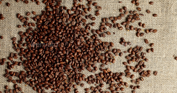 Heap of roasted coffee beans - Stock Photo - Images