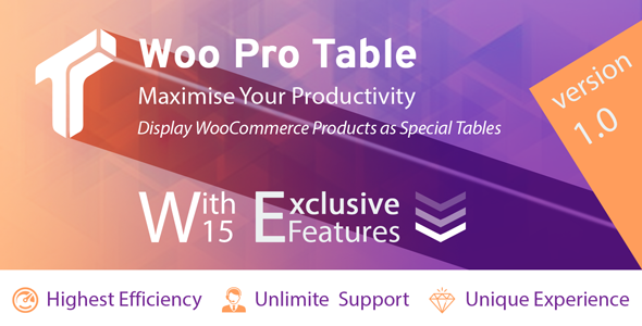 Woo Pro Table (Professional display of products as table in WooCommerce) - CodeCanyon Item for Sale