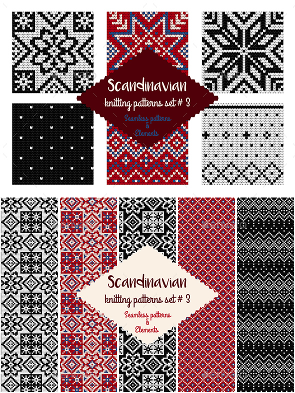 30 Scandinavian Knitting Patterns in Classic Colors, Graphics