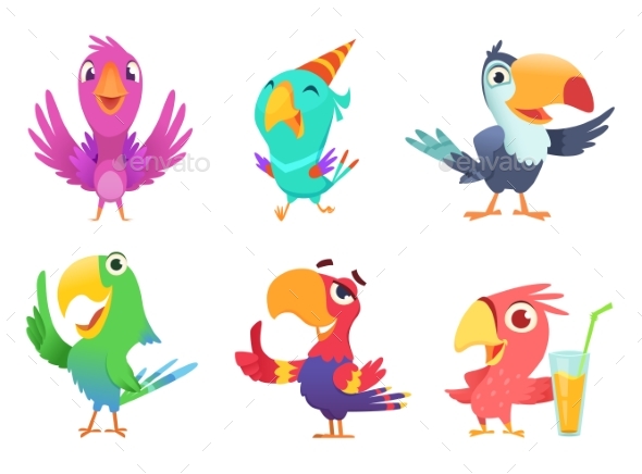 Cartoon Parrot Characters - Animals Characters