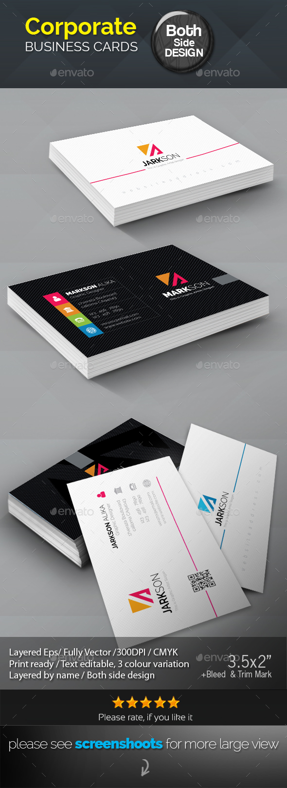 Corporate Business Card 2in 1 Bundle - Corporate Business Cards