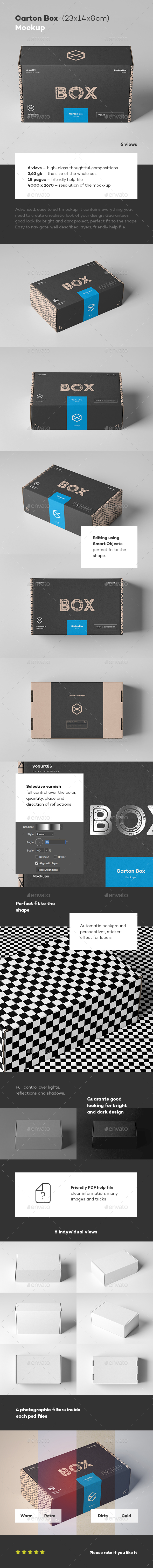 Carton Box Mockup 23x14x8