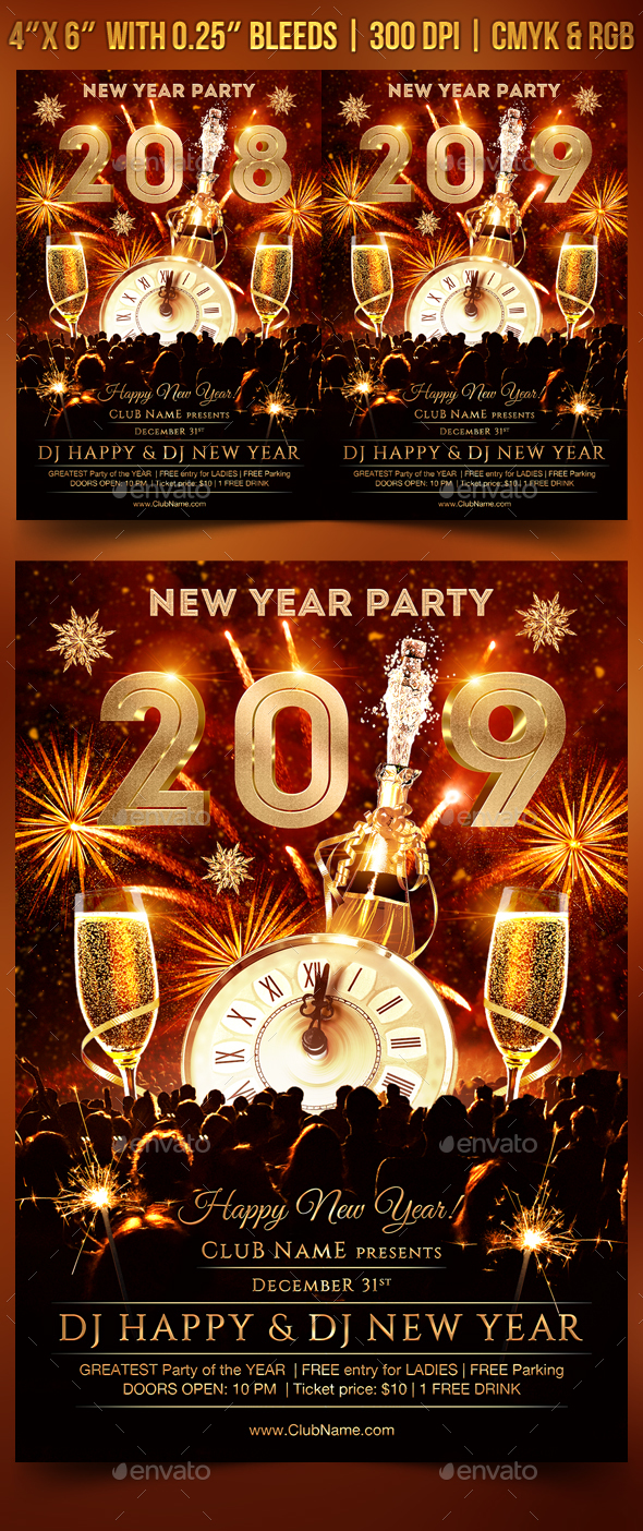 New Year Party Flyer - Clubs & Parties Events