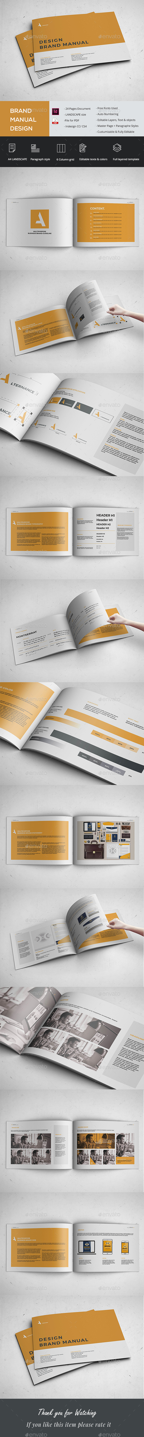 Brand Manual Landscape - Brochures Print Templates