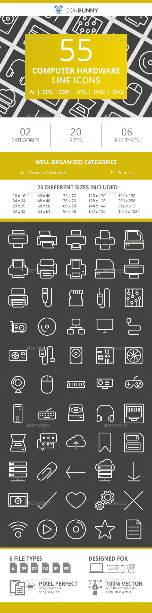 55 Computer & hardware Line Inverted Icons - Icons