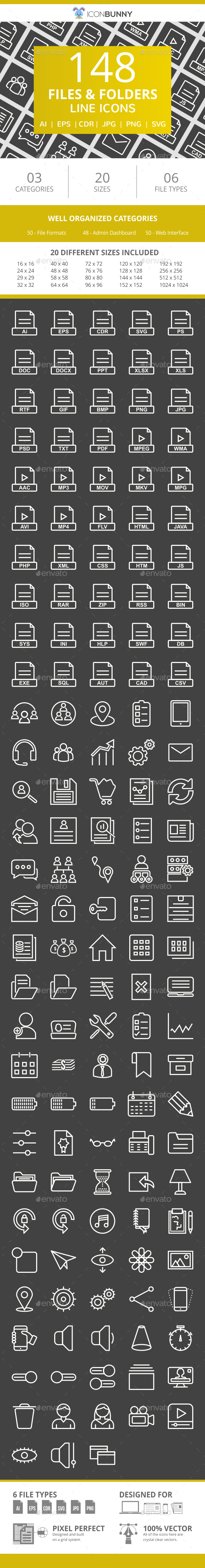 148 Files & Folders Line Inverted Icons - Icons