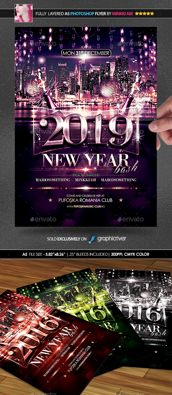 new year bash poster flyer by minkki graphicriver club flyer backgrounds