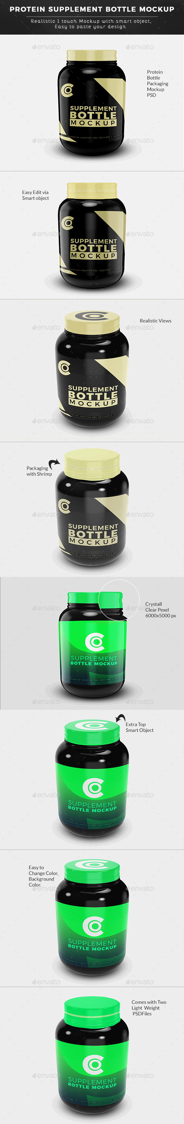 Download Protein Supplement Bottle Mockup By Mockupcrew Graphicriver