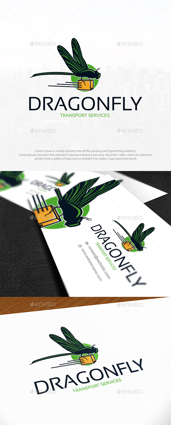 Transport Dragonfly Logo Template - Animals Logo Templates