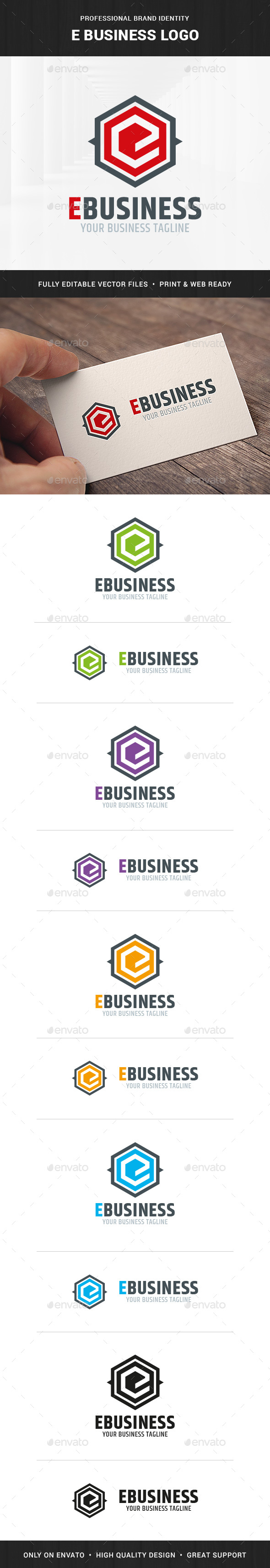 E-Business - Letter E Logo Template - Letters Logo Templates