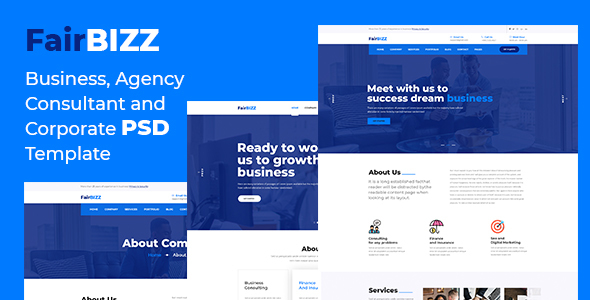 FairBizz - Business, Agency, Consultant and Corporate PSD Template